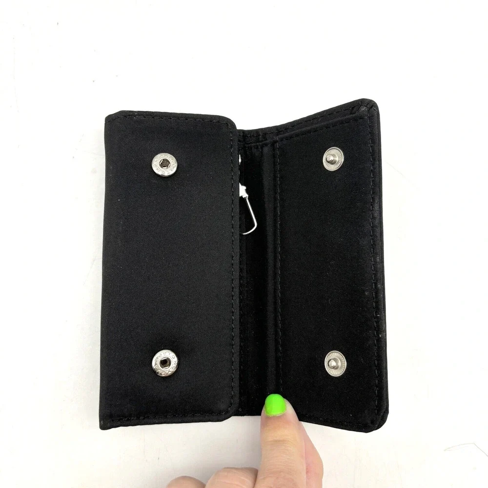 Vintage 90s Black Nylon 6 Ring Keytainer Key Wallet Unisex